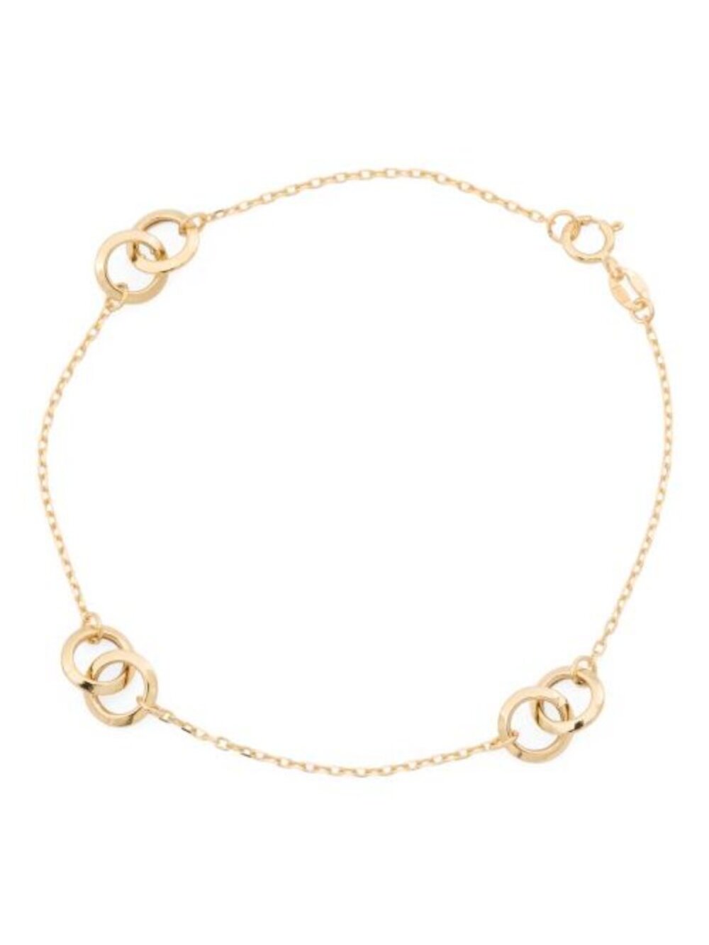 GOLDEN CLEF Made In Italy 10kt Gold Circles Station Bracelet